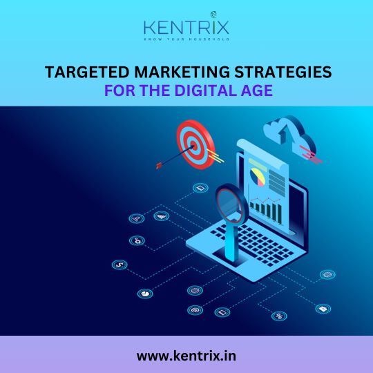 Illustration of targeted marketing strategies for the digital age by Kentrix, featuring data-driven tools, audience analytics, and precision marketing techniques.