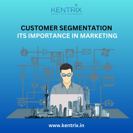 Kentrix illustration on customer segmentation, highlighting its importance in marketing with digital and urban elements.